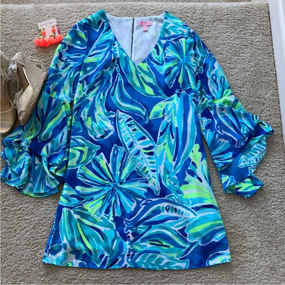 Lilly Pulitzer Rosalia Dress Beckon Blue Palm Passage